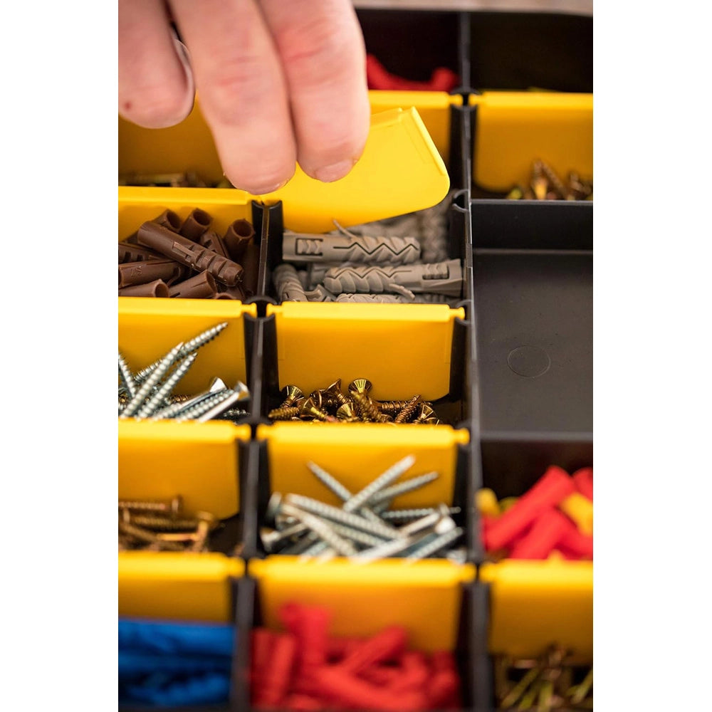 Cassetta porta minuterie organizer basic trasparente 17 scomparti stanley