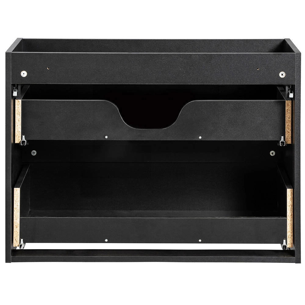 Mobile Sottolavabo da Parete NEWPORT con 2 Cassetti e 2 Armadietti 120 x 60 x 40 cm - Nero  [en.casa]
