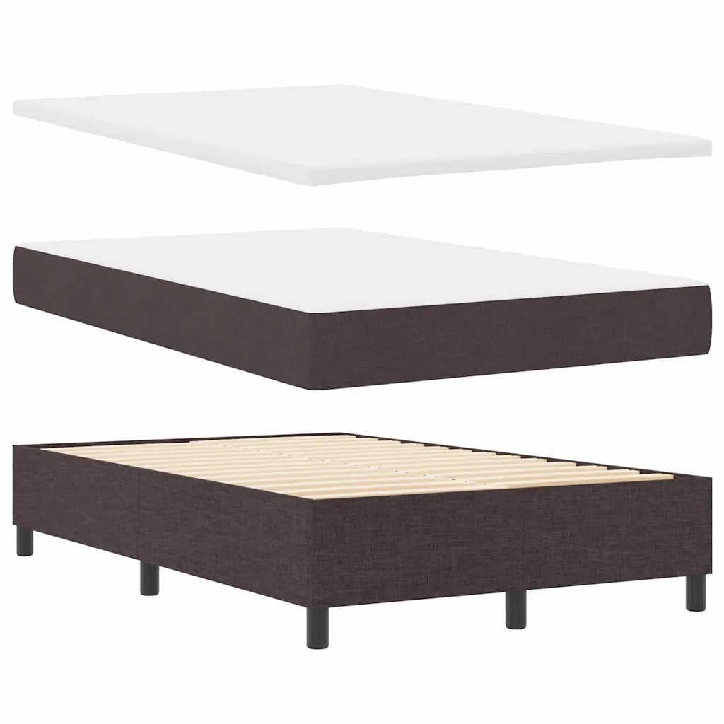 Letto a molle con testiera Marrone Scuro 120 x 190 cm Tessuto 3339374