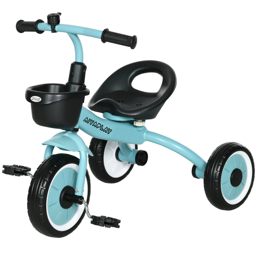 Triciclo Bambini con Seduta Regolabile e Campanello ¨C zephmum ¨C Blu 70.5x50x58cm