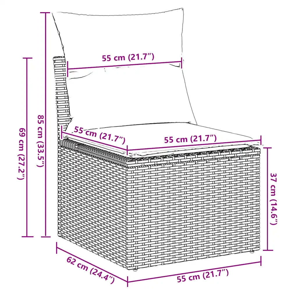 vidaXL Set Divano Giardino 4 pz con Cuscini Marrone Polyrattan Acacia