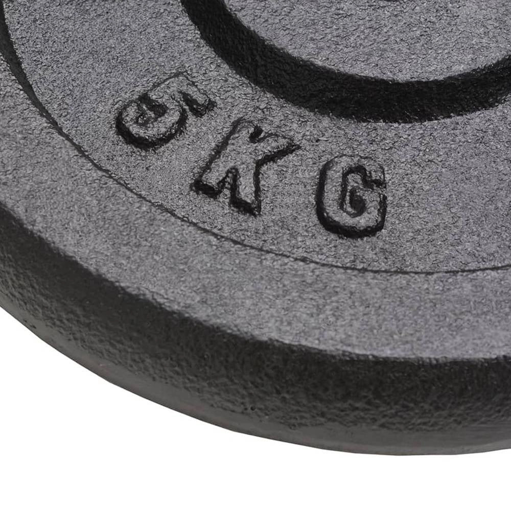 Trade Shop - Set Di 4 Dischi Per Pesi Manubri Da 5 Kg In Ghisa Bilanciere F 30mm Colore Nero -