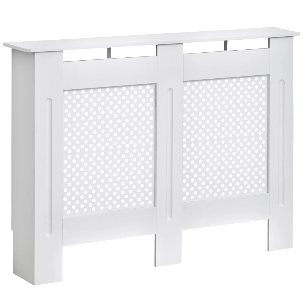 EasyComfort Copritermosifone Moderno a Griglia in MDF per Casa e Ufficio, 111.5x82x19 cm, Bianco