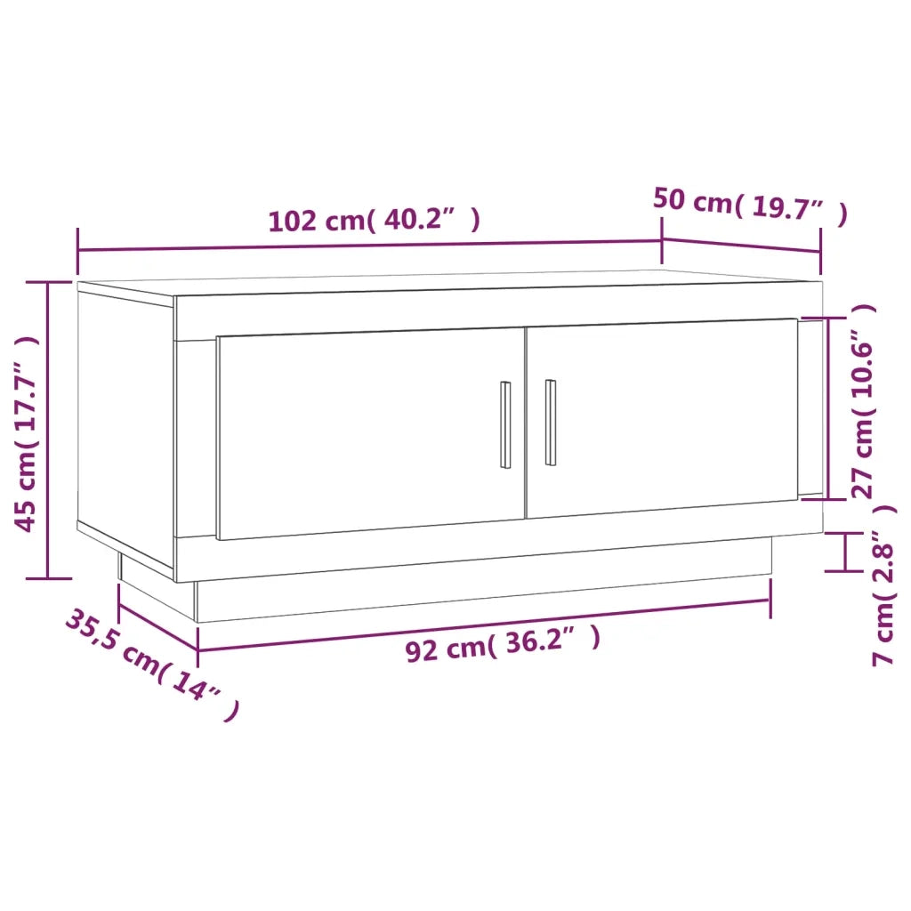 Tavolino Salotto Grigio Cemento 102x50x45 cm Legno Compensato