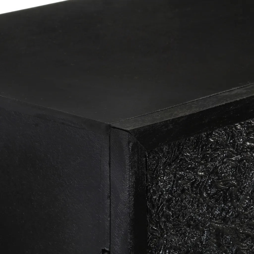 Credenza Nera 60x30x120 cm Legno Massello di Acacia e Mango cod mxl 55724