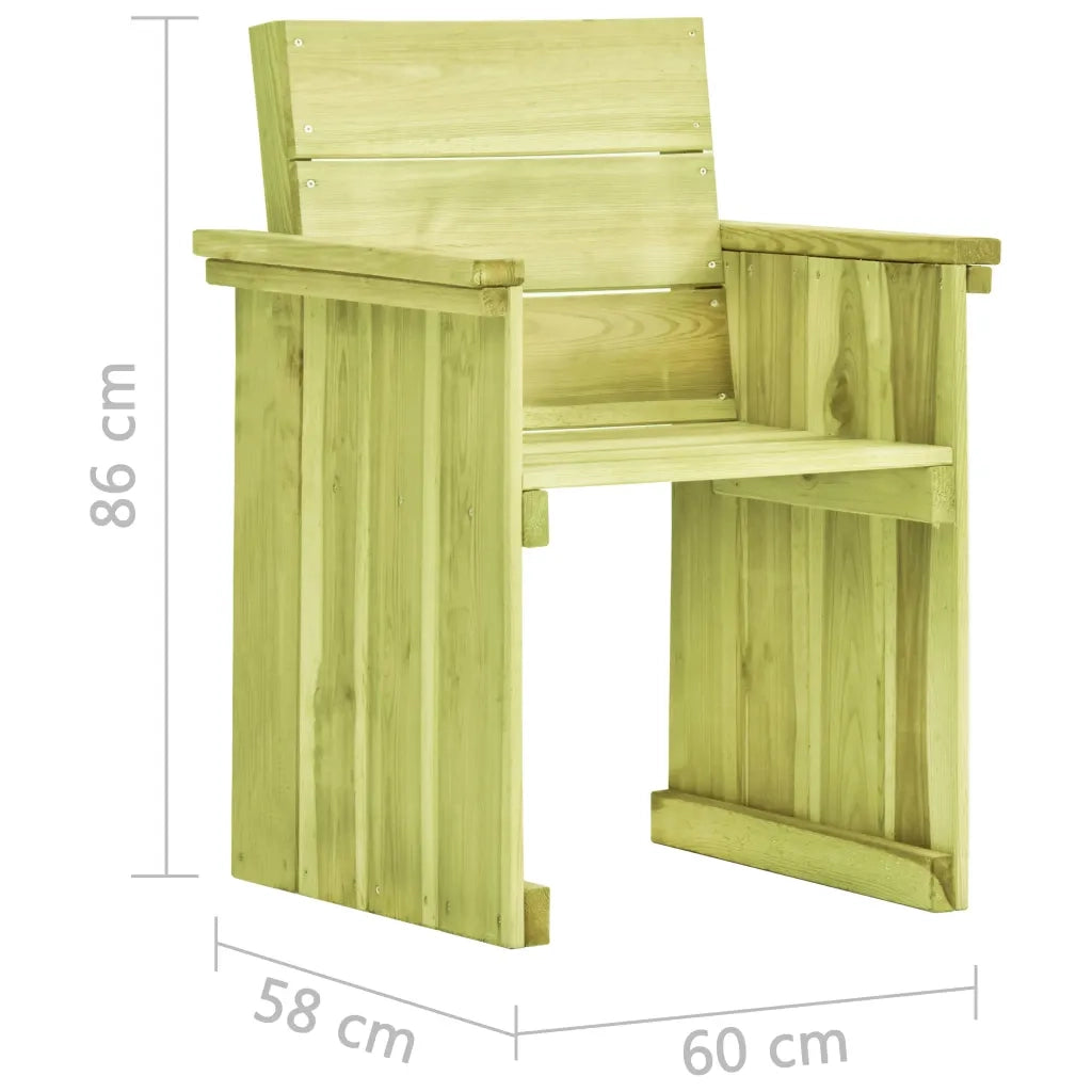 Sedia da Giardino | Sedie da Esterno in Legno di Pino Impregnato