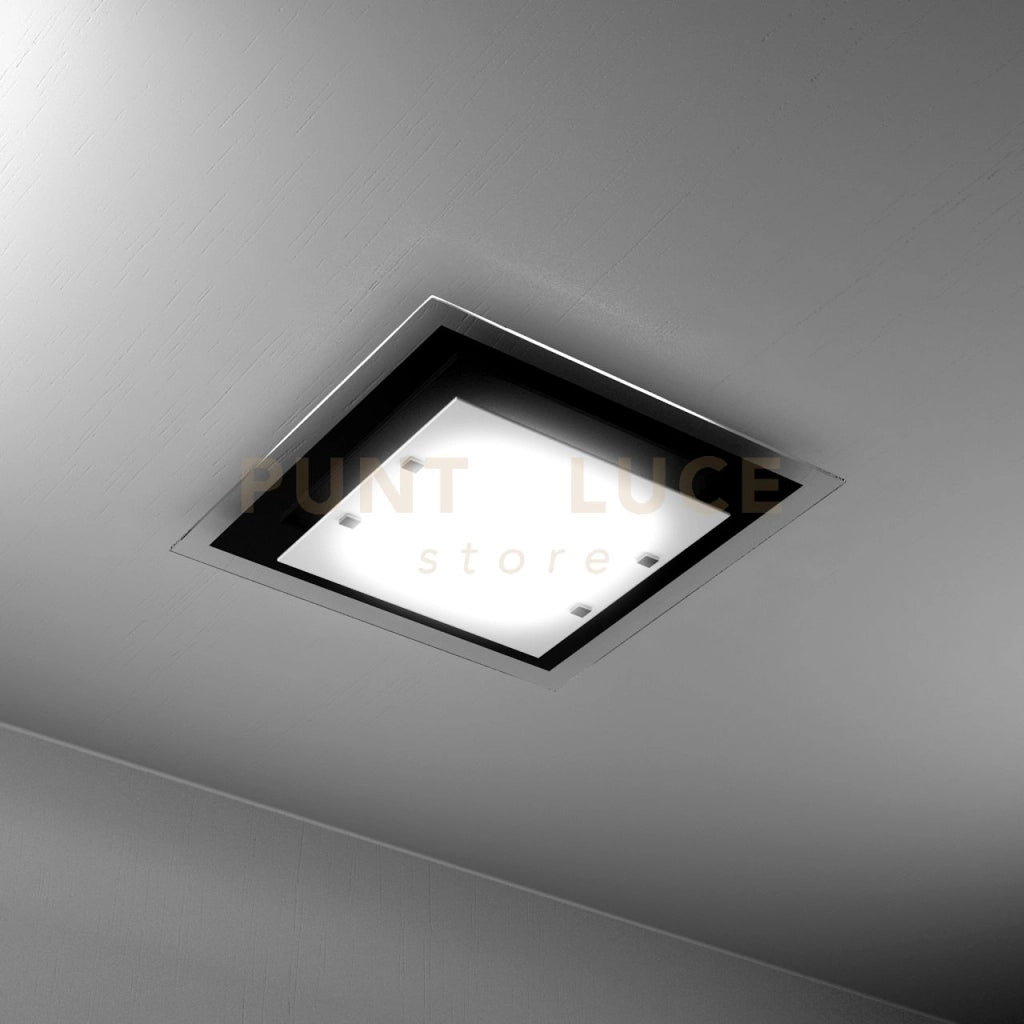 TRAY PLAFONIERA 45 CM. 2 LUCI NERA 1087-45-NE