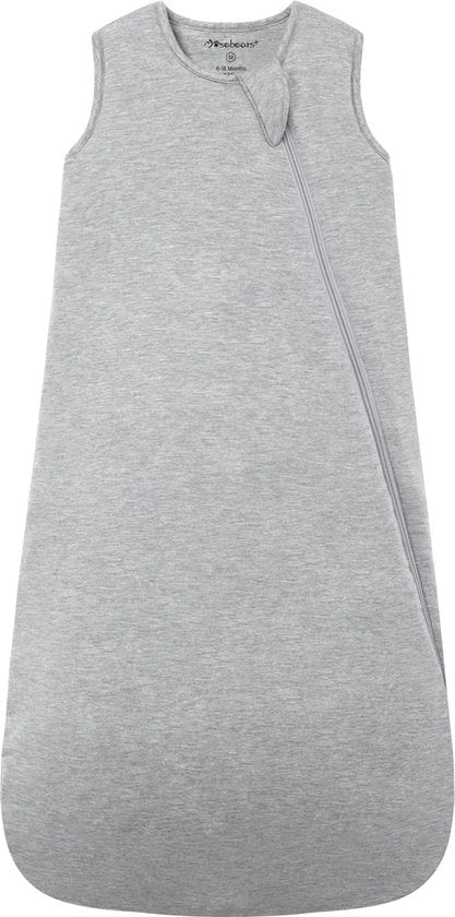 Babyslaapzak in Bamboe e Katoen - 2,5 TOG, Senza Cuciture, Respira e Riscalda (Grigio, Taglia L)