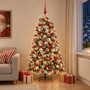 Albero di Natale artificiale con rami snodati e palline 210 cm 3466903