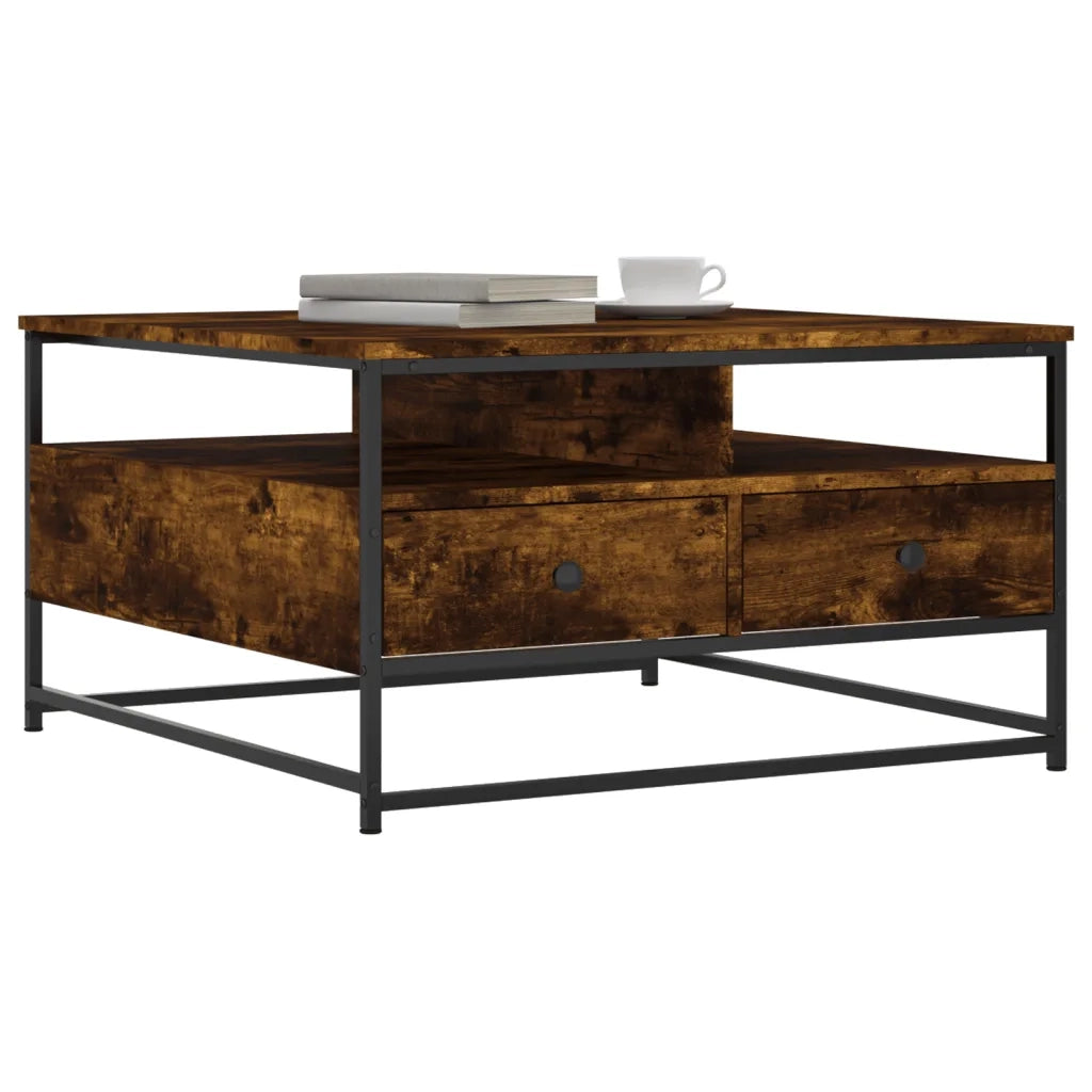 Tavolino da salotto | Tavolino da caff¨¨ | Tavolino da Soggiorno Rovere Fumo 80x80x45 cm Legno Multistrato