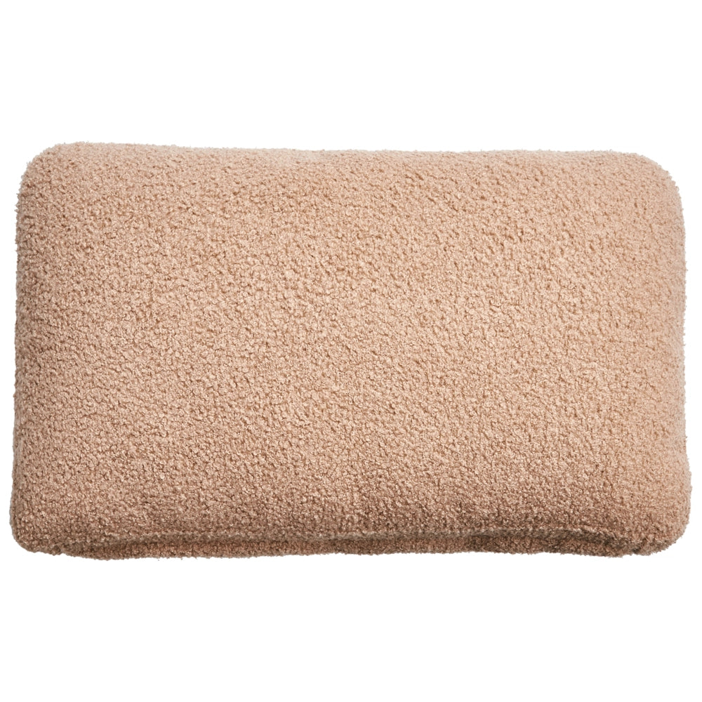 Chaise Lounge a destra Tappezzeria in bouclé beige sabbia con rivestimento in acqua Gambe in metallo con cuscini