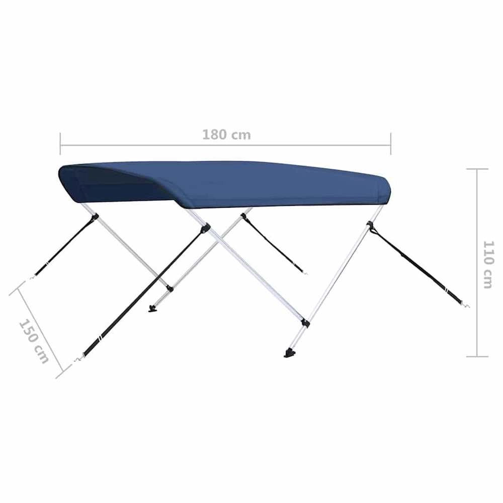 2-Bow Bimini Top Navy Blue 180x150x110 Cm