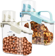 Set di contenitori a chiusura ermetica per alimenti, set di contenitori con coperchio, contenitore a chiusura ermetica in plastica per la cucina, contenitore per granaglie con misurino per farina, noci, snack, zucchero, 2 * 1,5L