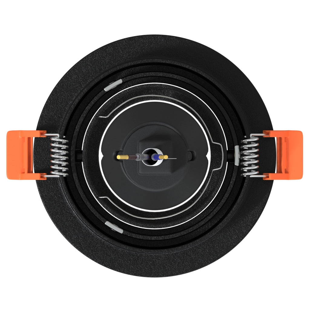 Faretti incassati 6 pz Rotondi GU10 Nero Ã˜91 mm