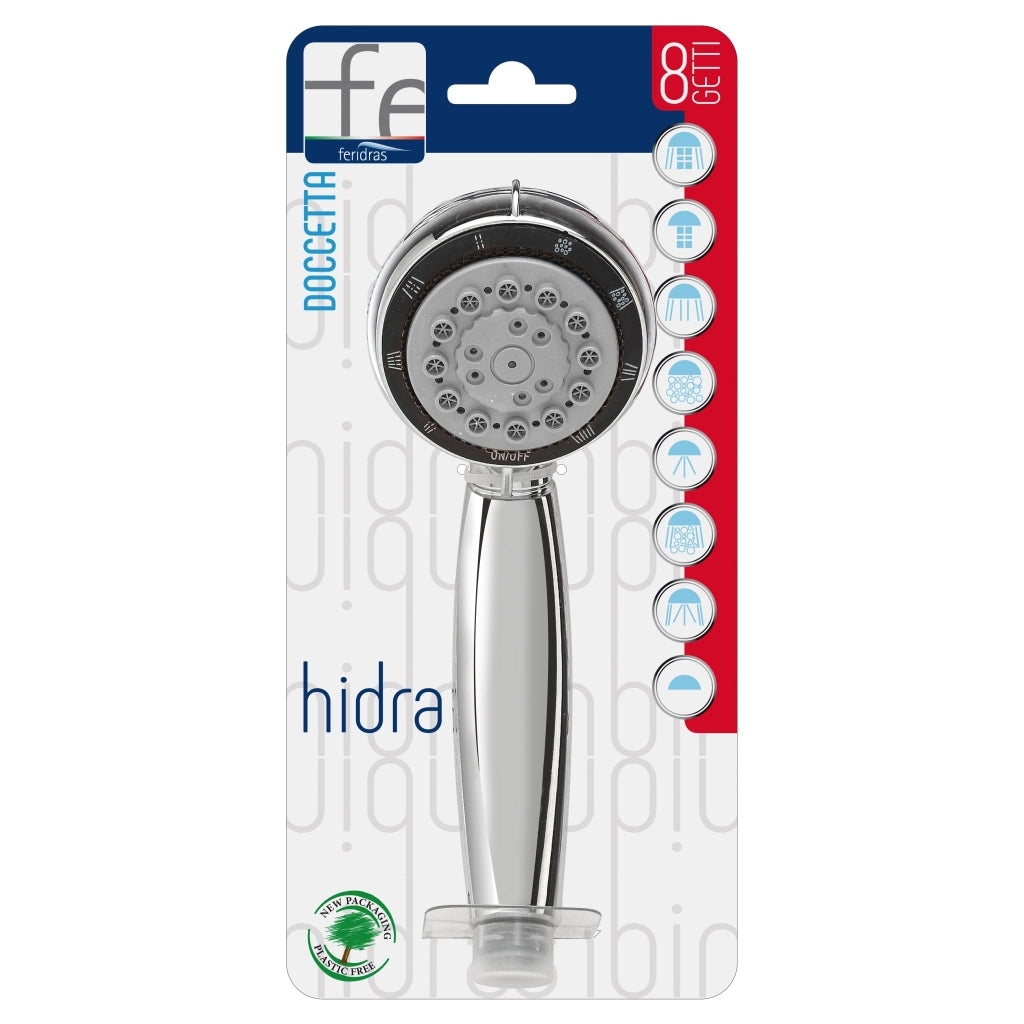 SOFFIONE DOCCIA CROMO 8 FUNZIONI