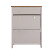 SoBuy Scarpiera Salvaspazio Slim Ingresso - Mobile Scarpiera con Cassetto e 2 Ante a Ribalta per 12 Paia - Design Nordico in Legno, Facile Montaggio, 78x24x108 cm, Marrone Chiaro, FSR89-KA