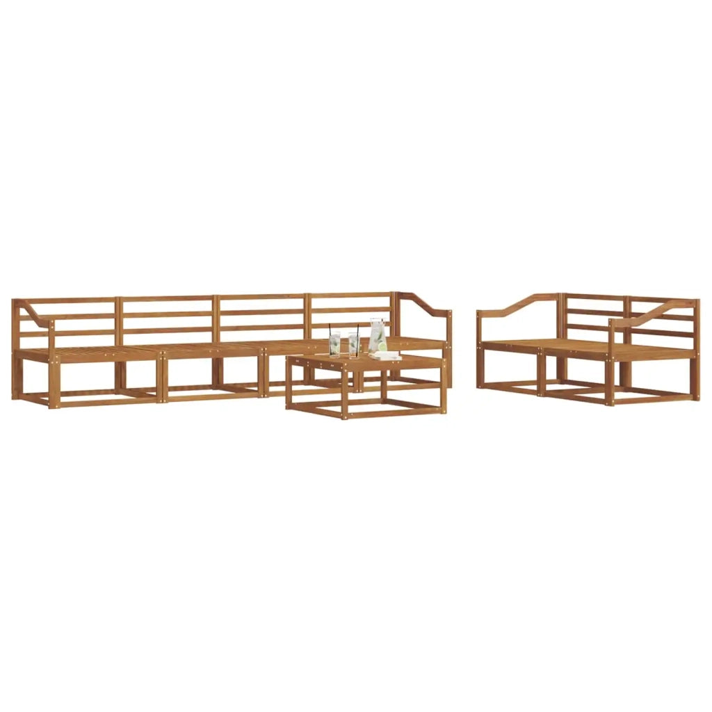 Set di divani da esterno 7 pcs Naturale