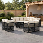 Set Divano da Giardino 12 pz Nero polyrattan 3434425