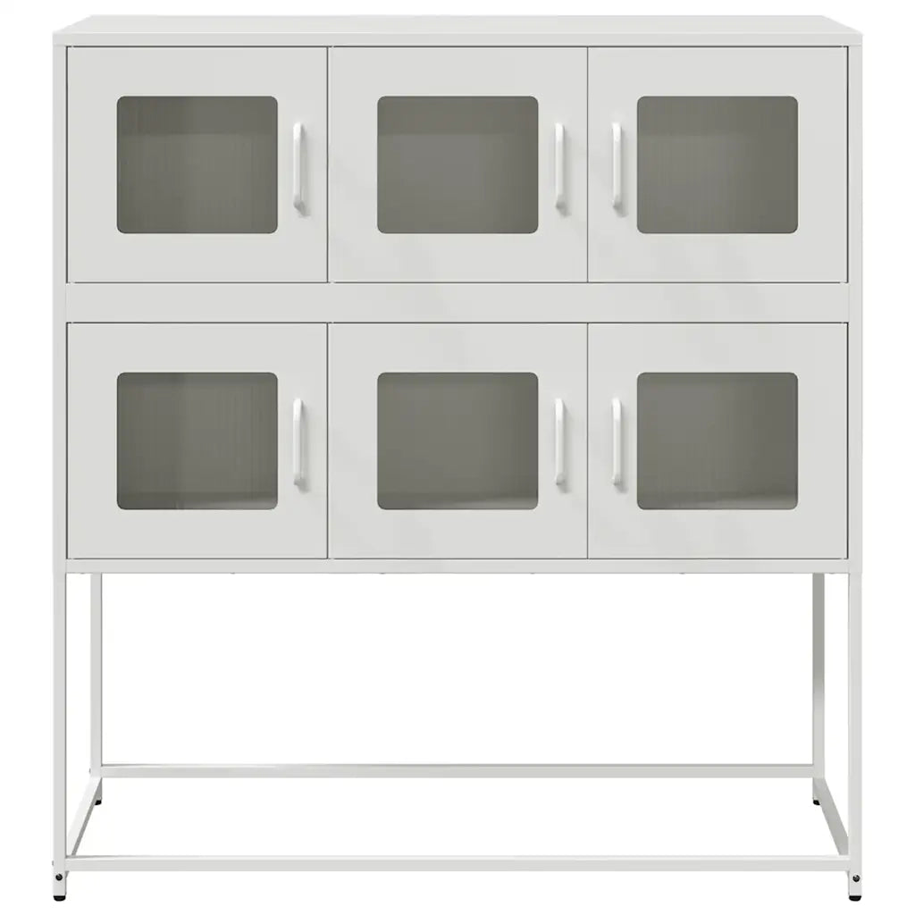 Credenza Bianca 100,5x39x107 cm in Acciaio Laminato a Freddo 853427