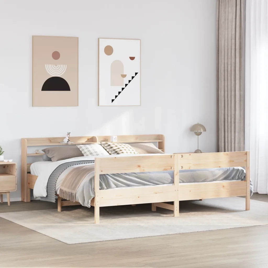 Letto matrimoniale | Letto per adulti | Letto senza Materasso 180x200 cm in Legno Massello di Pino