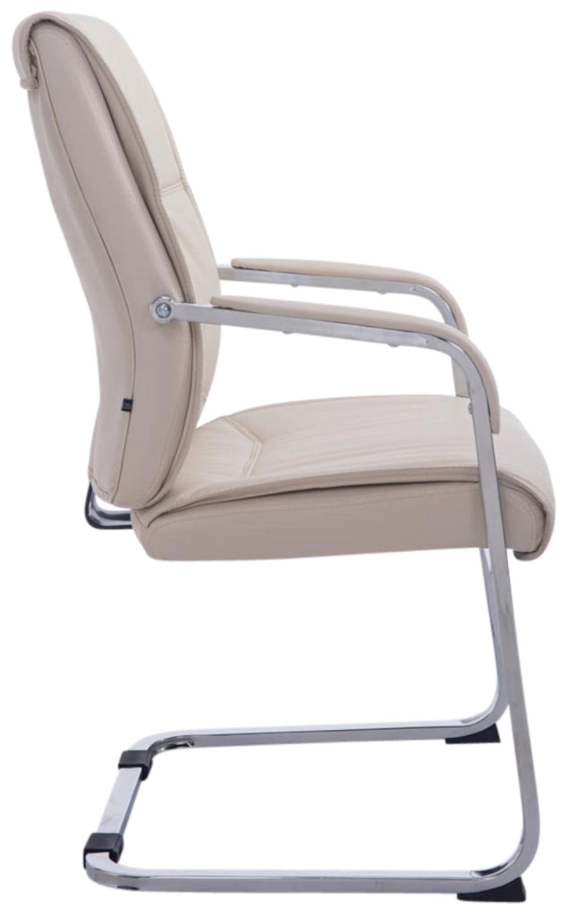 Set di 2 sedie a sbalzo XXL Anubis in similpelle crema