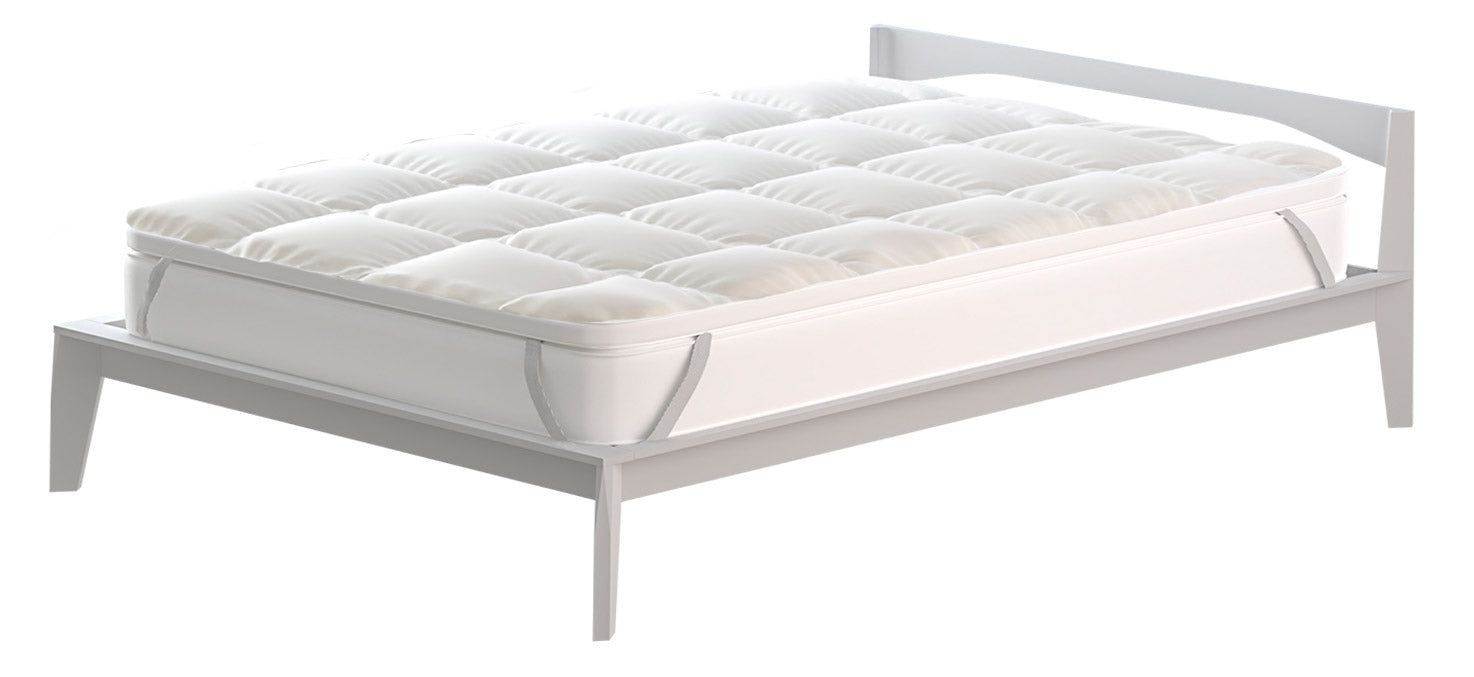 Topper Singolo Trapuntato 600 gr/mq con Elastici Plus Bianco