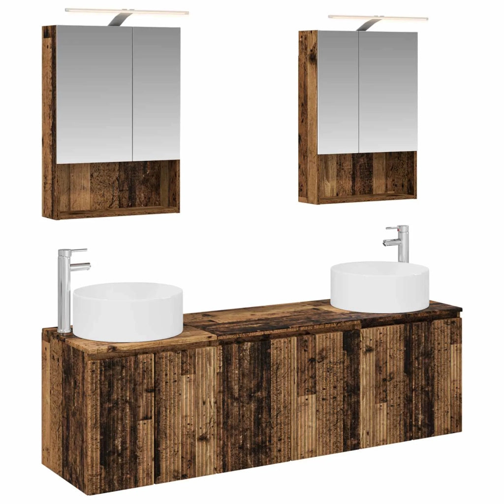 Set di Armadi da Bagno 5 pcs Legno antico Legno ingegnerizzato 3406565