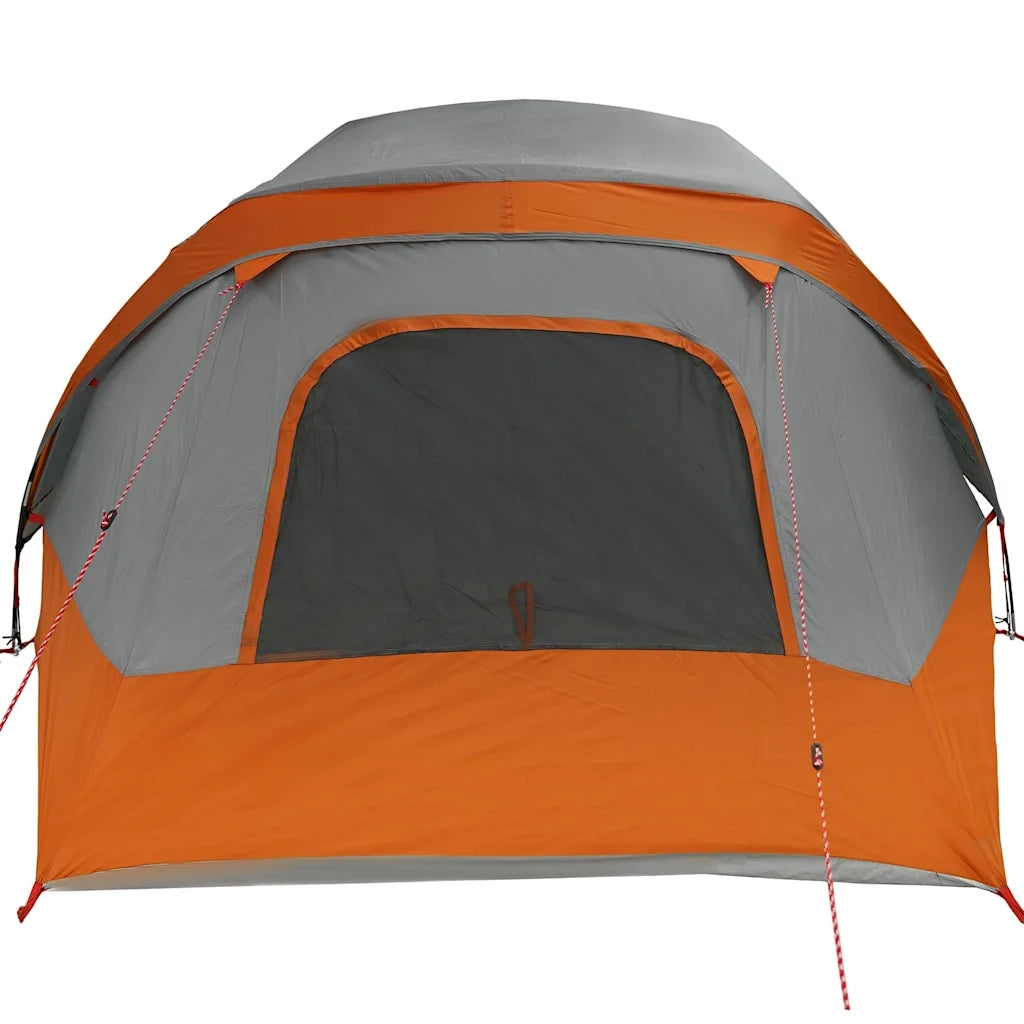 Tenda Familiare Cabina 6 Persone-Tenda da campeggio Grigia Arancione Impermeabile 769565