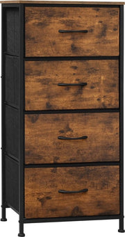 Cassa per soggiorno - Cassa rustica - 4 ante - Colore moka - Spazio di stoccaggio - 95 cm alto, 45 cm largo e 30 cm profondo