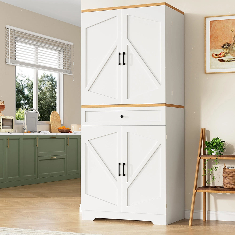 Armadio Cucina Alto 80x40x180cm - Xylo - Moderno con 12 Scomparti e Cassetti