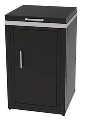 Mobile Cucina 3 Fuochi a Gas 60,7x60,7x100 cm con Armadietto Sotto e Coperchio in Acciaio e Vetro Nero