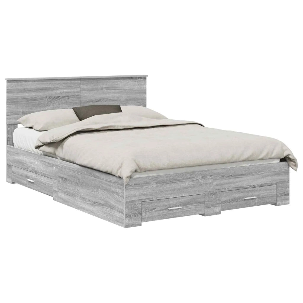 Struttura del letto con testiera Grigio Sonoma 140 x 200 cm 3408268