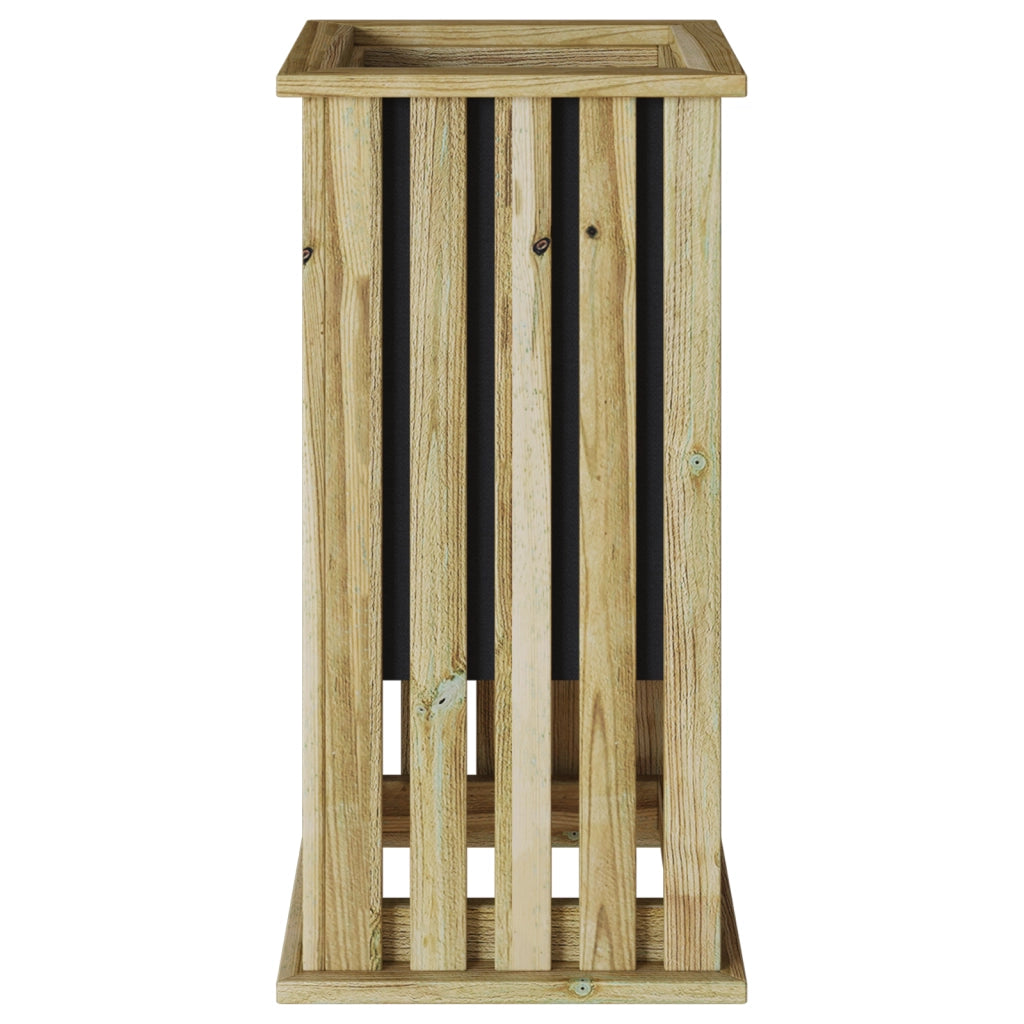 Fioriera da Giardino con Rivestimento 33x33x65 cm Legno di Pino Impregnato