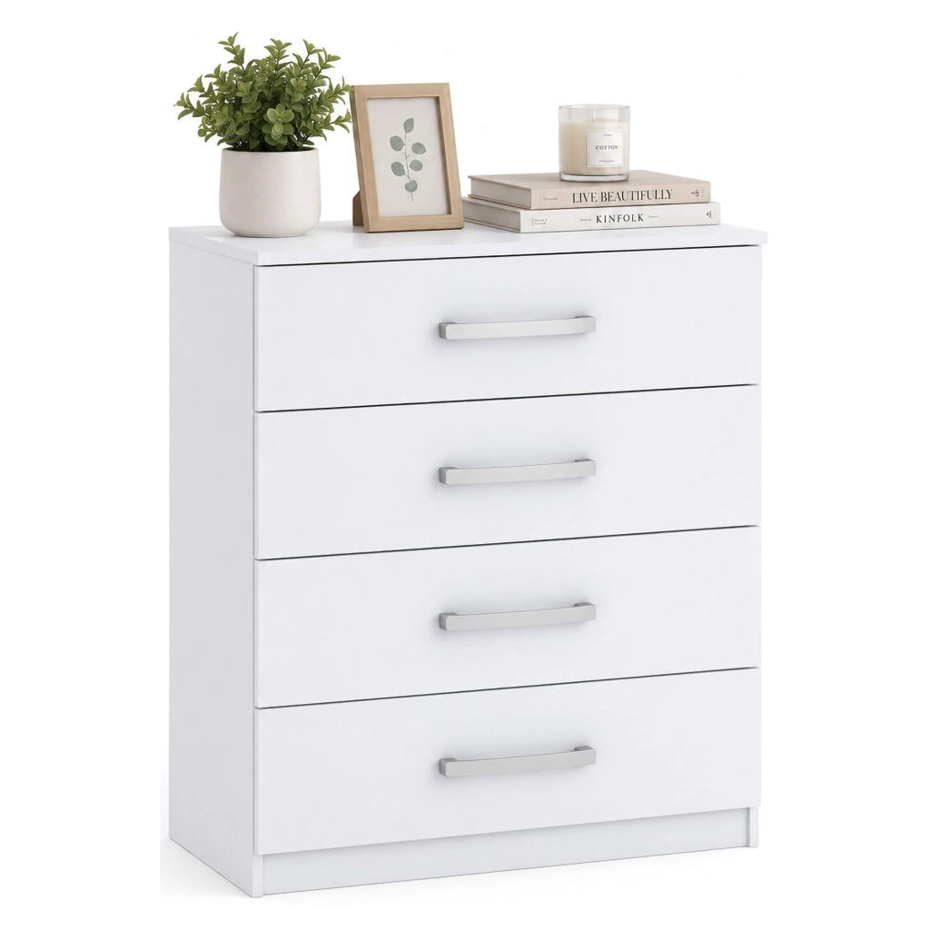 Laga, Cassettiera 4 Cassetti, 83x43x97h cm Bianco