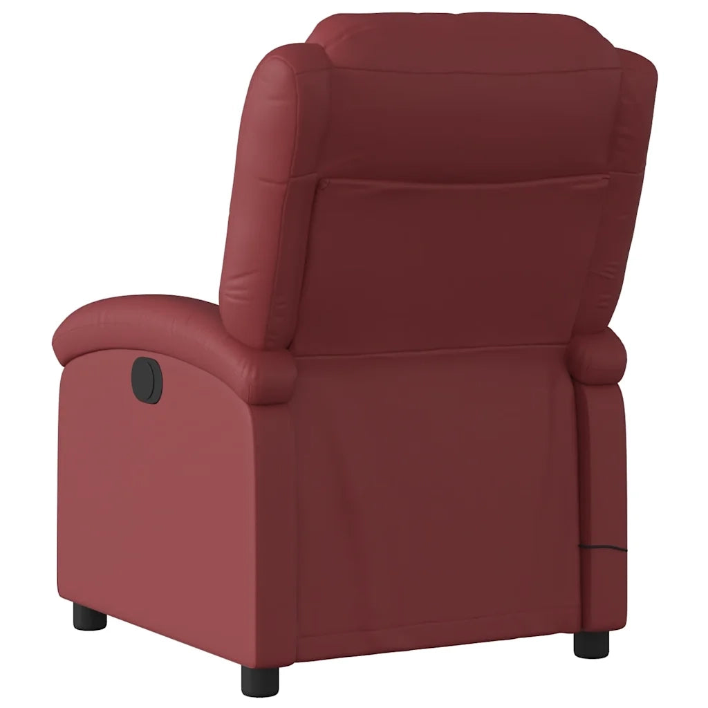 Divano Sedia-Poltrona Massaggiante Reclinabile Rosso Vino in Similpelle 831129