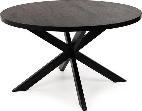 Tavolo da Pranzo - Design Sostenibile - Progettato con Stile Moderno - Facile da Assemblare - Tavolo in Legno di Faggio Nero - 148 cm