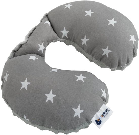 Sostegno per neonati in cotone al 100% / Minky per neonati per auto, passeggino, viaggi, lettino per neonati, rollator (stelle con Minky grigio)
