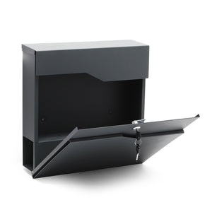 Cassetta postale con vano portagiornale V19 antracite 370 x 102 x 370 mm