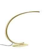 Lampada da tavolo IOLE L - Struttura in alluminio oro spazzolato, LED 12W 520lm 3000K, Dimmerabile Push integrato - Design Minimalista Gealuce