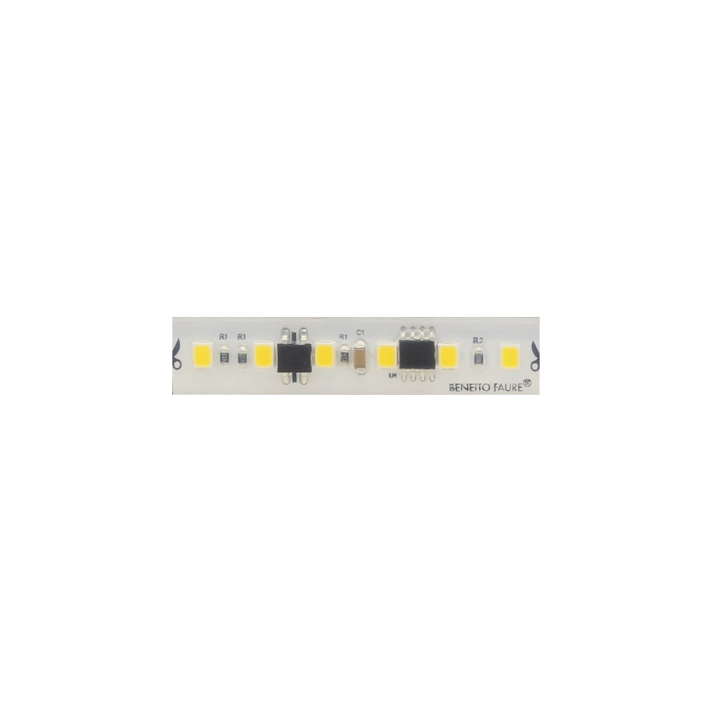 Striscia LED Professionale 50 metri Serie FINE 75, 220V, Potenza 7W/m, Temperatura Colore 3000K, Grado di Protezione IP65 per Interni ed Esterni