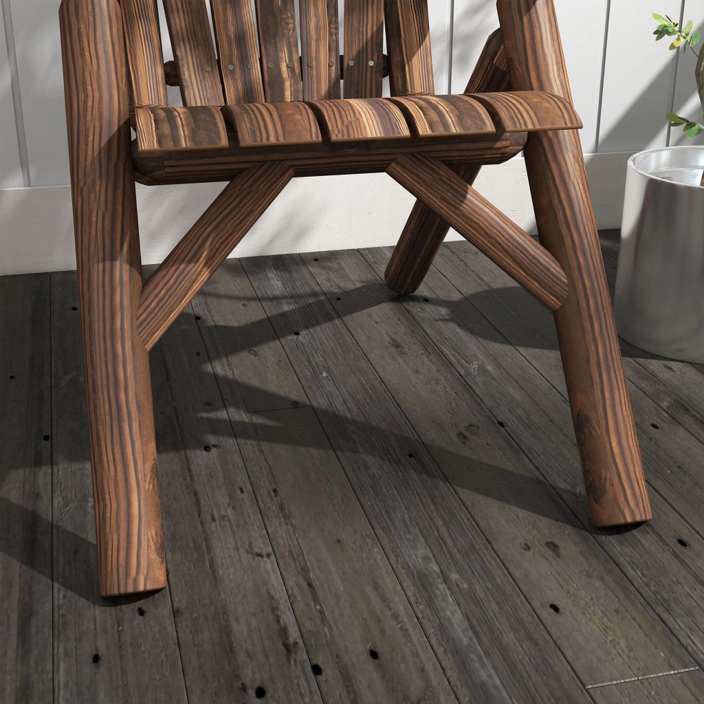 Sedia Adirondack in legno di abete con schienale alto e braccioli integrati dimensioni standard colore marron robusta ideale per giardino patio e terrazzo