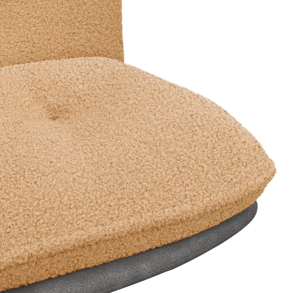 Sedia da Ufficio | Sedia da Gaming Girevole in Tessuto Riccio Beige Effetto Lana