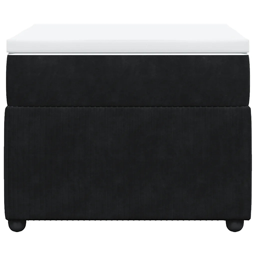 Giroletto a Molle con Materasso Nero 90x200 cm in Velluto 3285616