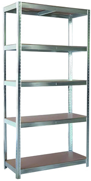 Utilia KIT SCAFFALE IN METALLO ZINCATO E MDF cm. 90x40x180 h