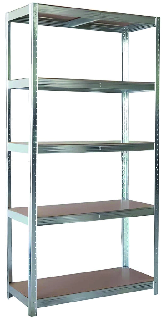 Utilia KIT SCAFFALE IN METALLO ZINCATO E MDF cm. 90x40x180 h