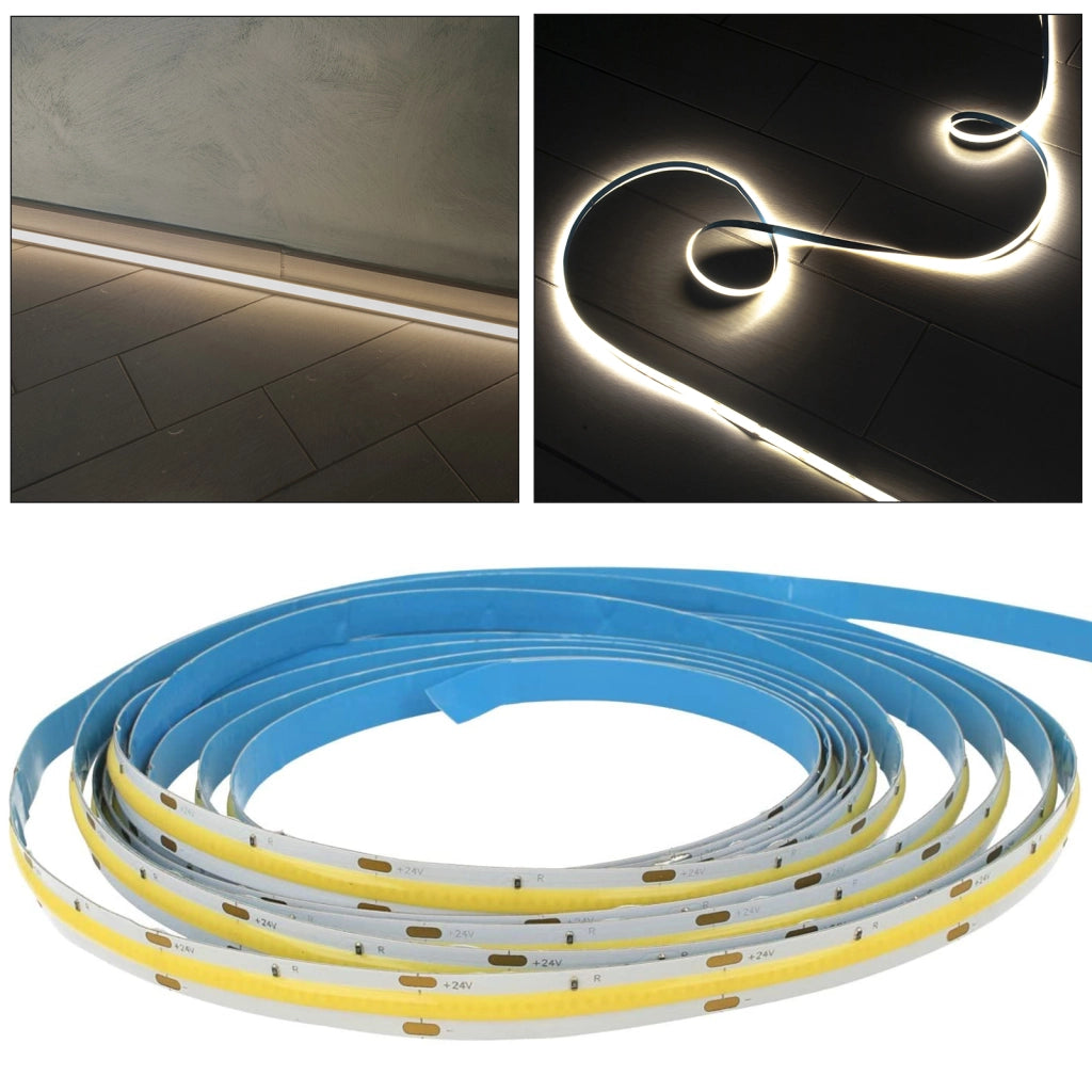 Striscia LED flessibile 24V COB lama luce continua 150W 10M profili barre 7500lm LUCE 3000K