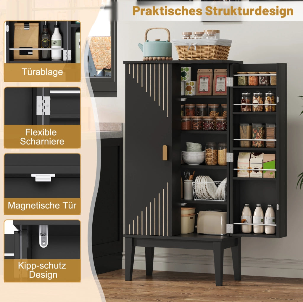 Credenza contenitore nera in MDF 120x59x30 cm