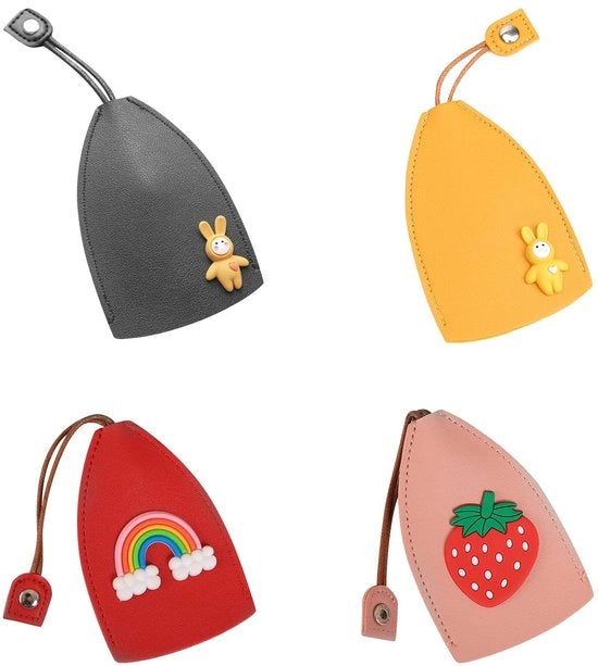 Tas da Spaghetti - Tassina per Chiavi - Tassina con Cinturino - Grande Capacità - 4 Pezzi - 7 x 11 Cm - Anello Robusto con Attacco per Chiave - Porta Chiavi