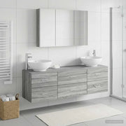 Set di mobili per il bagno 4 pcs Sonoma grigio 3406948