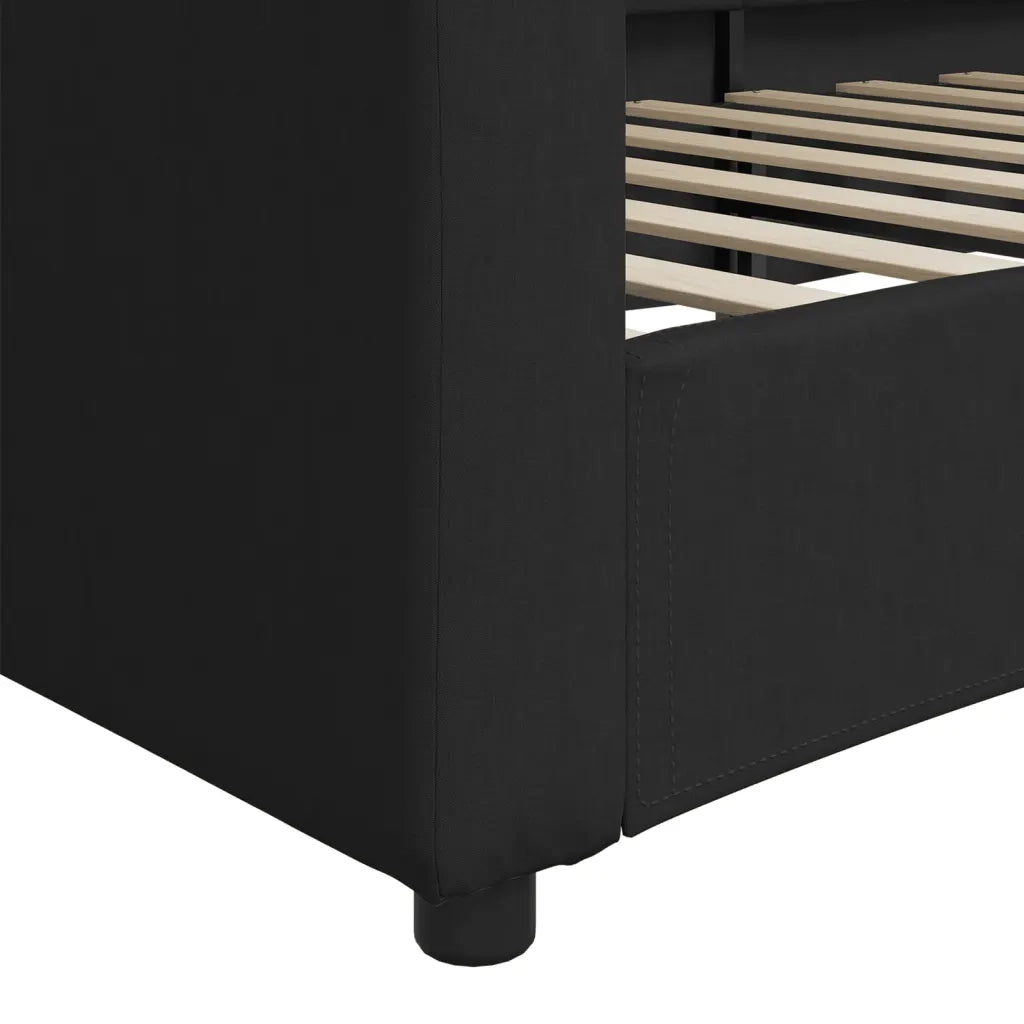 Letto da Giorno Nero 80x200 cm in Tessuto 354180